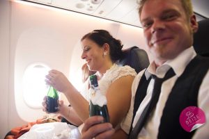 Hochzeitsfotograf Mallorca Bernhard Beise. Die Anreise im Flugzeug