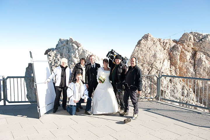 Hochzeitfotograf Bernhard Beise mit der ARD auf der Zugspitze